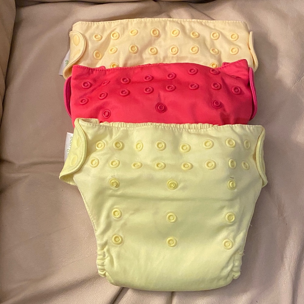 BumGenius Adjustable Snap Cloth Diapers- Yellow and Coral - Kids Accessories